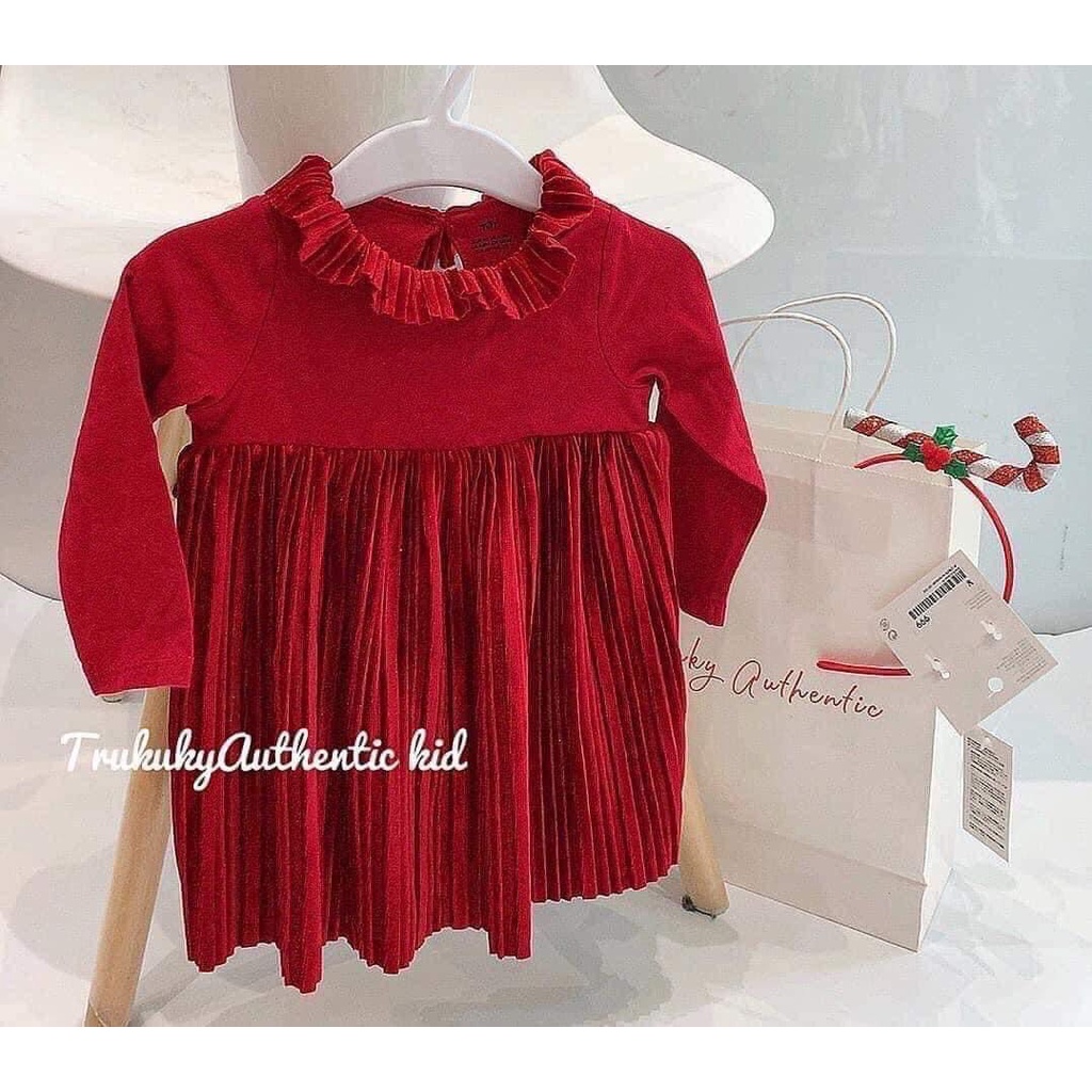 Váy đỏ newborn bé gái HM Auth sale