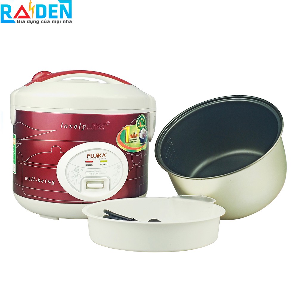 Nồi cơm điện nắp gài 1.8L Fujika FJ-CM18 dành cho 4 - 6 người ăn - Màu ngẫu nhiên