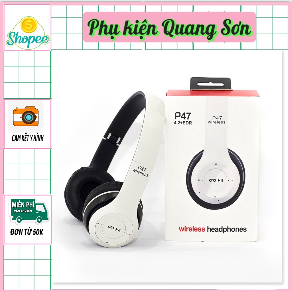 Tai nghe Bluetooth chụp tai P47 ( Màu ngẫu nhiên )