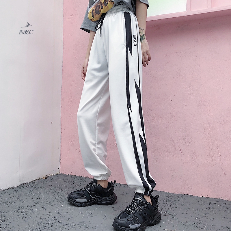 Quần cạp cao kiểu dáng thể thao giản dị phong cách Harajuku cho nữ | BigBuy360 - bigbuy360.vn