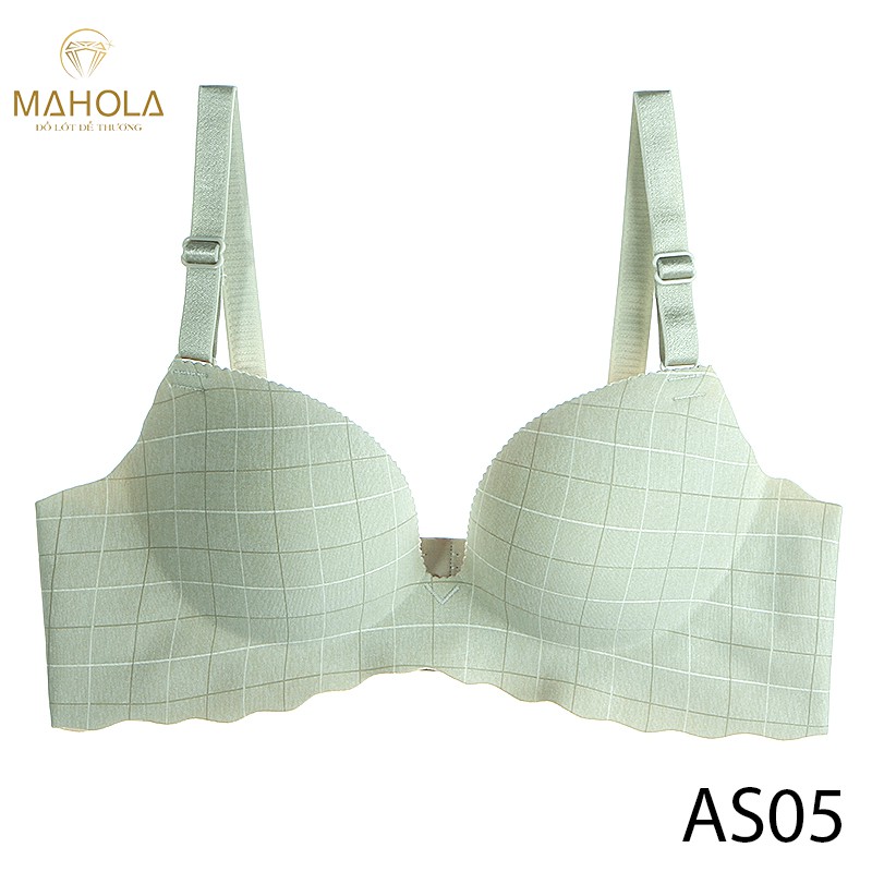 Áo Lót Mút Mỏng Su Không Gọng Kẻ Caro_Mahola_ AS05