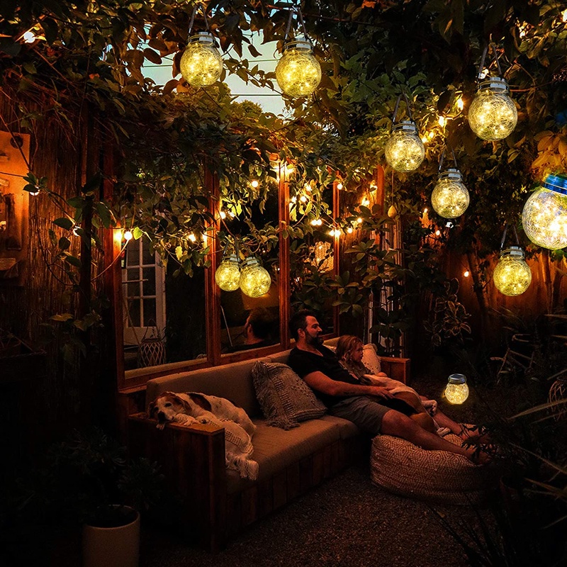 Đèn Led 20 Bóng Treo Trang Trí Sân Vườn Sử Dụng Năng Lượng Mặt Trời