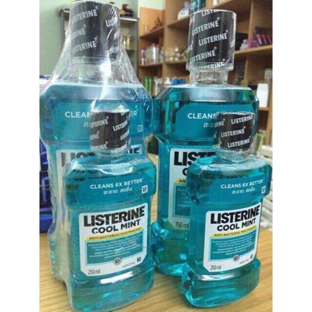 Cặp nước súc miệng Listerine 750ml + 250ml