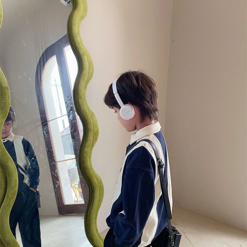 Áo POLO Tay Dài Nhuộm Màu 100% Cotton Thời Trang Thu Đông Cho Bé