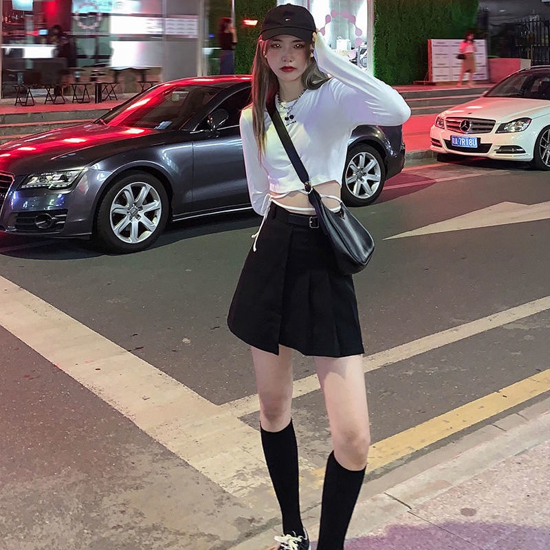 Áo Thun Mỏng Tay Dài Màu Xanh Dương 2022 Thời Trang Cho Nữ