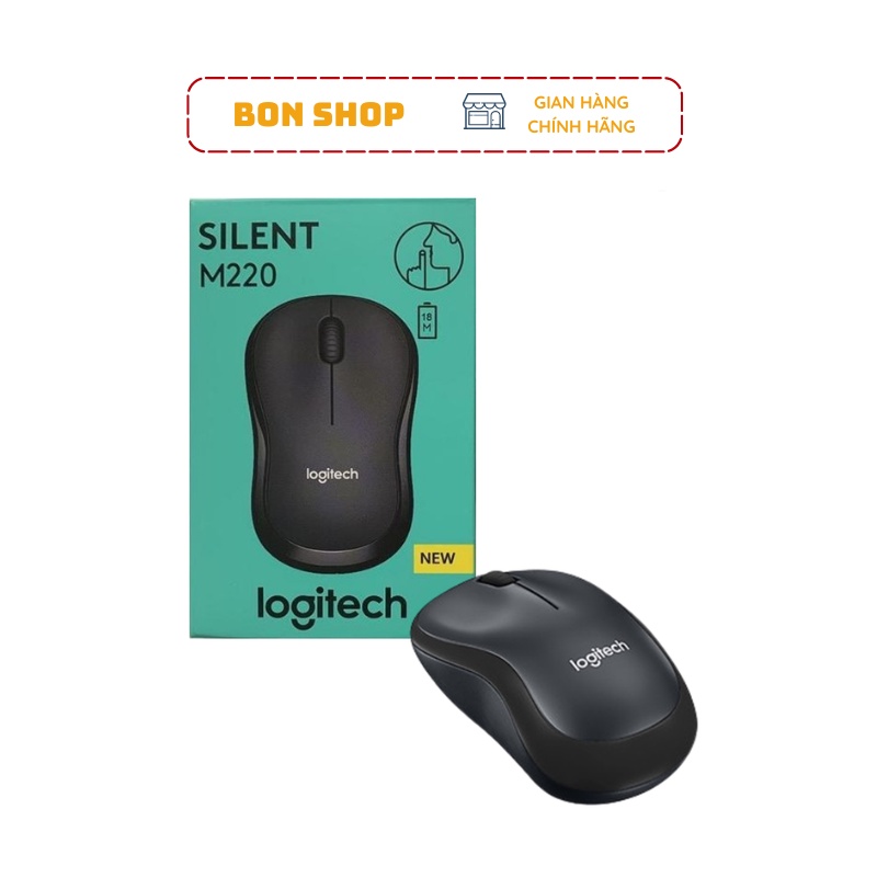 Chuột Silent M220 chống ồn không tiếng click kích thước nhỏ gọn dùng cho máy tính và laptop - Bonshop