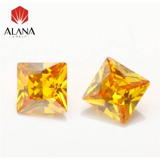 Combo 100 viên đá CZ vuông màu vàng