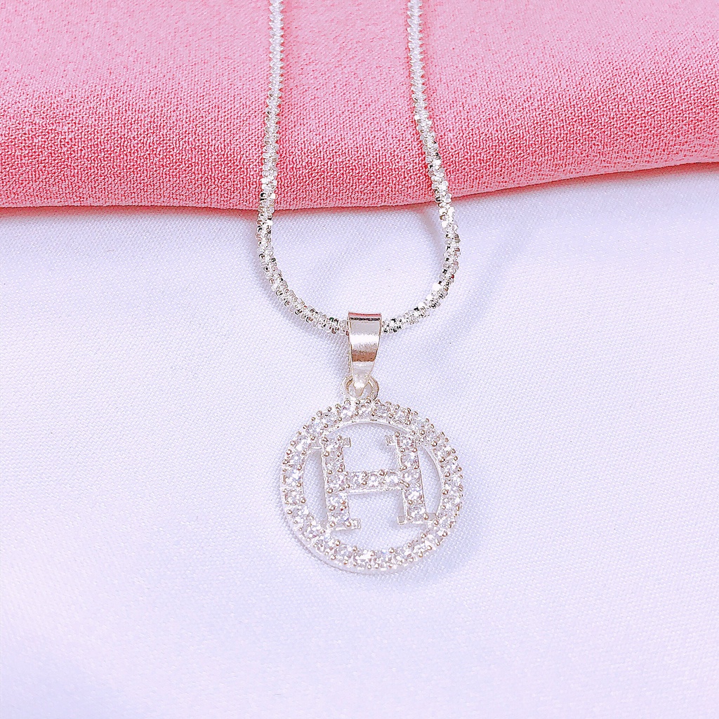 Dây chuyền xù mặt chữ H sang trọng LINH MIU SILVER