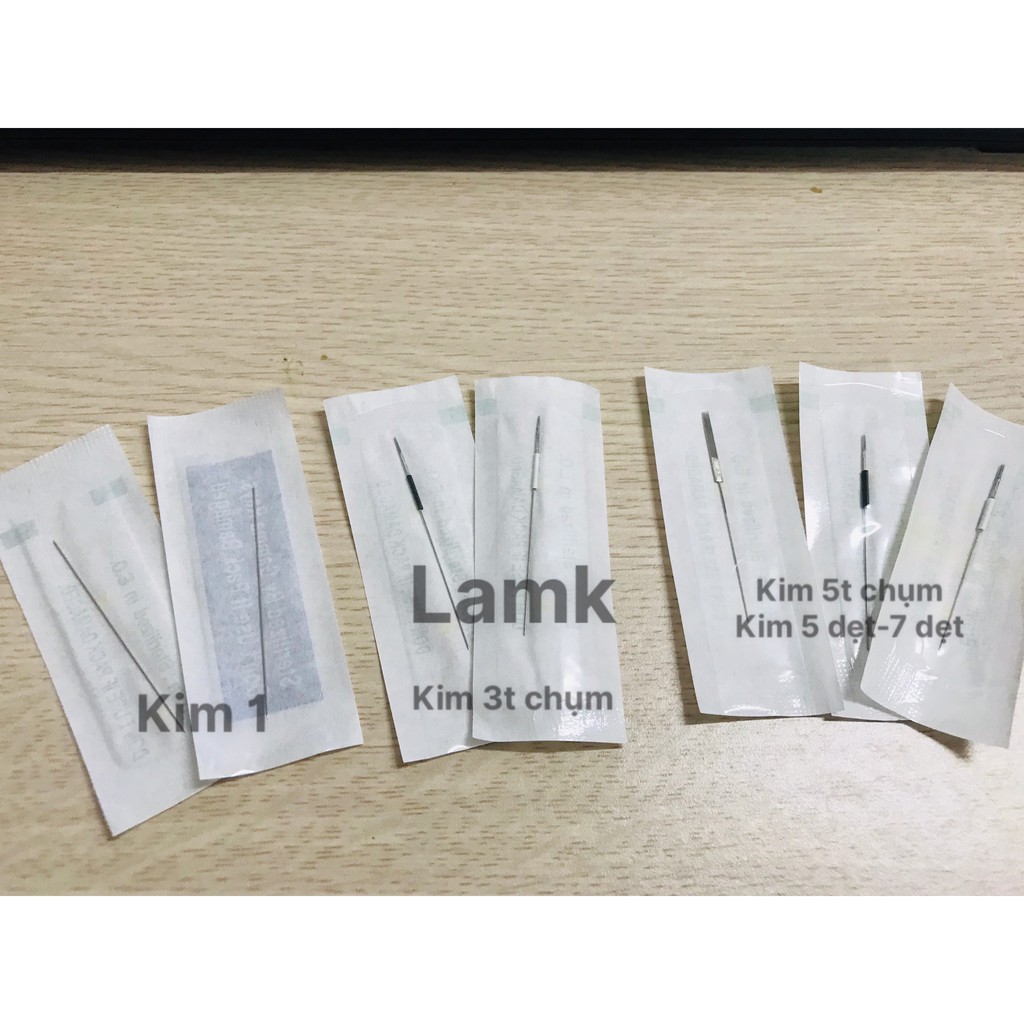 50C - 100C Kim 1 - 3 - 5 - 7 Dùng Cho Máy Phun Xăm Phổ Thông, Tích Điện, Máy Rồng, Máy Idm (Dày 0.35Cm & Dày 0.4Cm)