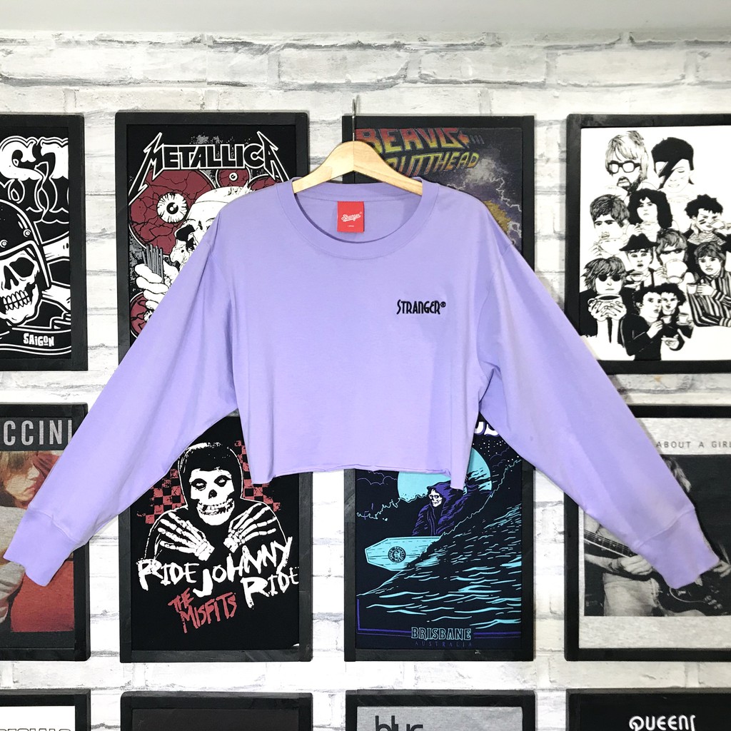 Áo Croptop Raglan thun gân nhiều màu