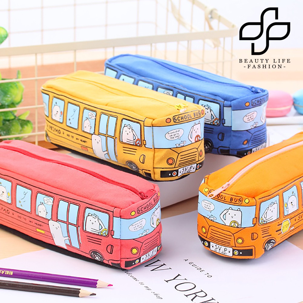 Túi Đựng Bút Đựng Dụng Cụ Học Tập Tạo Hình Xe Buýt Xinh Xắn