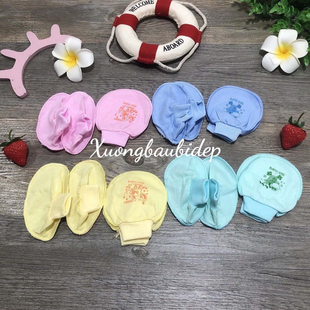 Bao tay ,bao chân sơ sinh (1 set bao gồm 1 bộ bao tay và 1 bộ bao chân) loại bo chun