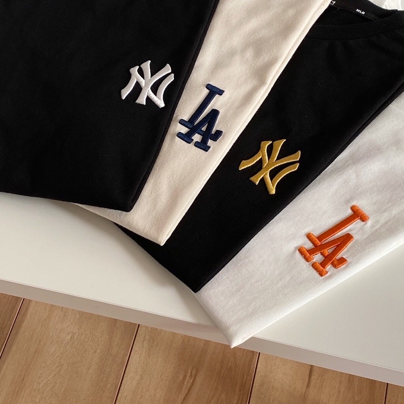 Áo phông Tee , Hoạ Tiết Chữ Thêu LA NY, Form Oversize - thời trang Unisex nam nữ