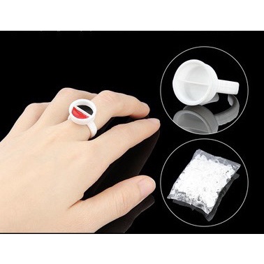 Nhẫn nhựa đựng mực(1 gói/~100c) Chuyên dùng trong phun xăm thẩm mỹ