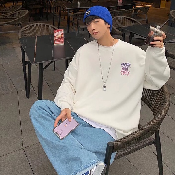 Áo sweater cổ lọ không tay in chữ phong cách Hàn Quốc plus size cho cặp đôi