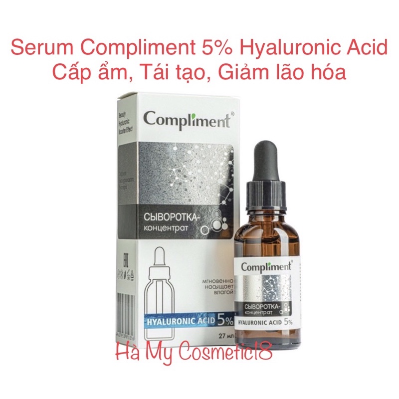 Serum Compliment 5% Hyaluronic Acid  Cấp ẩm, Tái tạo, Giảm lão hóa