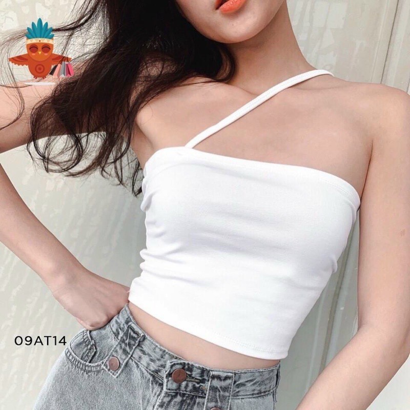 Áo ống nữ phối kiểu 1 dây vai chất vải thun Borip  HOT