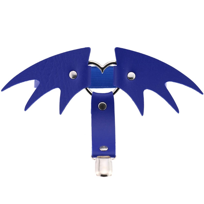 Xiangbao Đai Nịt Bít Tất Da Giả Phối Vòng Kim Loại Hình Trái Tim Phong Cách Gothic Punk Halloween Có Thể Điều Chỉnh