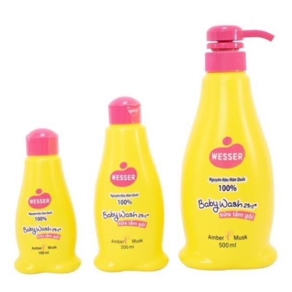 Sữa Tắm Gội Wesser 2in1 3 Mùi loại 200ml, 500ml