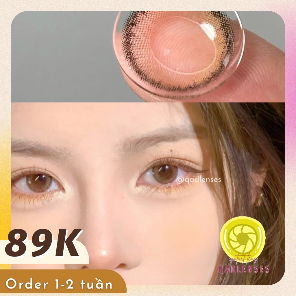 Lens Order -Mẫu chọn lọc - Kính áp tròng nâu xám tự nhiên tây có độ cận