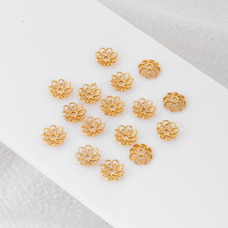 Set 50 Phụ Kiện Giá Đỡ Vòng Tay/Dây Chuyền/Mũ/Vòng Tay Ren Màu Vàng 18k 6mm diy