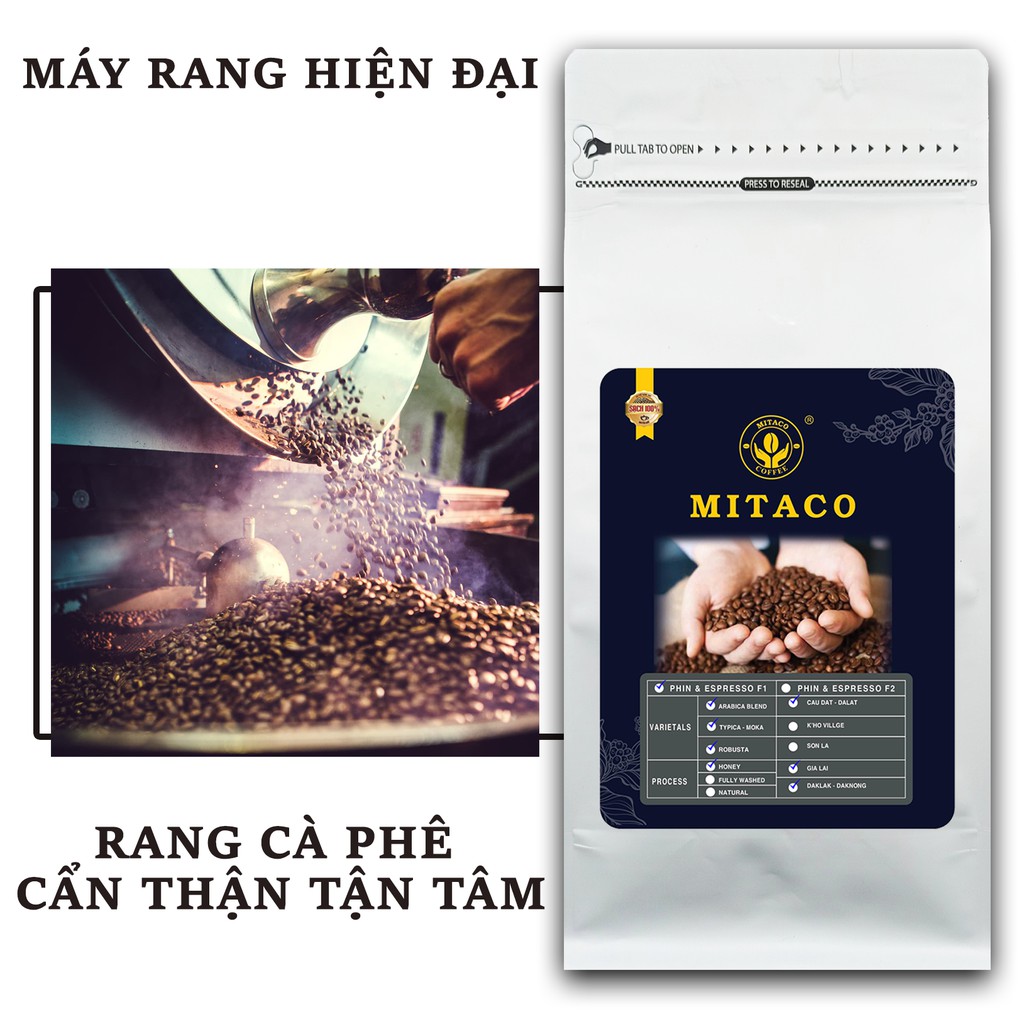 Cà Phê Rang Xay Thượng Hạng F1 MITACO COFFEE (Gói 1kg)