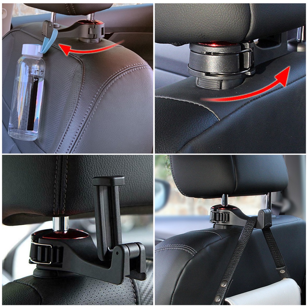 Móc treo túi xách/điện thoại gắn ghế ngồi xe hơi 2 trong 1 đa năng tùy chọn màu sắc