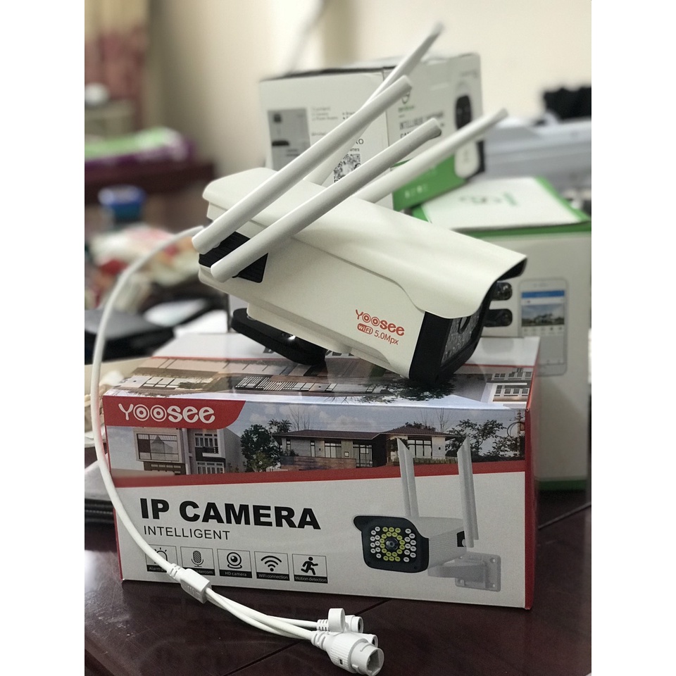 Camera yoesee.ngoài trời 4 râu, 48 LED,xoay ,đàm thoại 2 chiều - Camrera yoesee 5.0 Mpx ban đêm có màu |BH 1 đổi 1