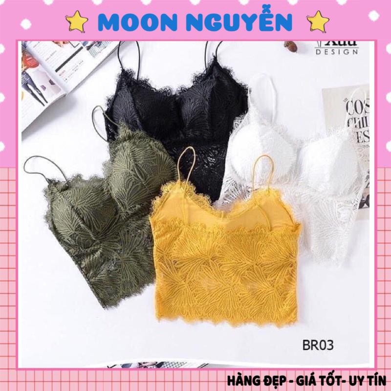 Áo lót ren hoa lá, áo bra ren 2 dây cực nữ tính BR36