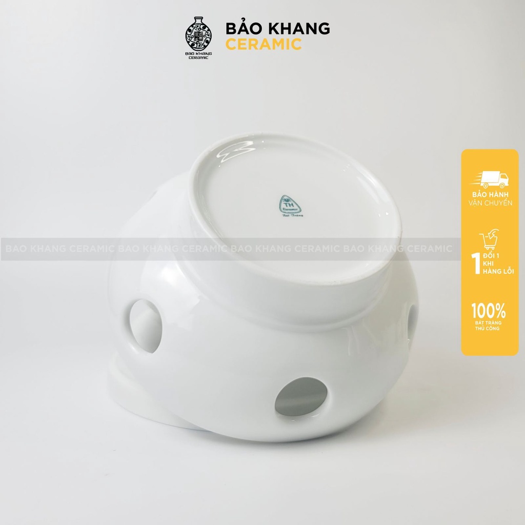 Bát tô canh hâm nóng - Bát hâm nóng thức ăn tô đun nóng hai lớp Gốm Sứ Bát Tràng