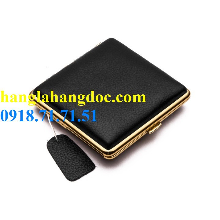 Hộp đựng thuốc lá inox bọc da bò thực thụ Guipai 8018 cao cấp