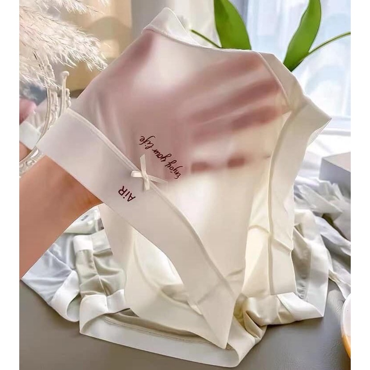 [Che tên] Quần lót nữ tàng hình cạp cao su lụa phối chữ siêu nhẹ, mỏng nhẹ QL045
