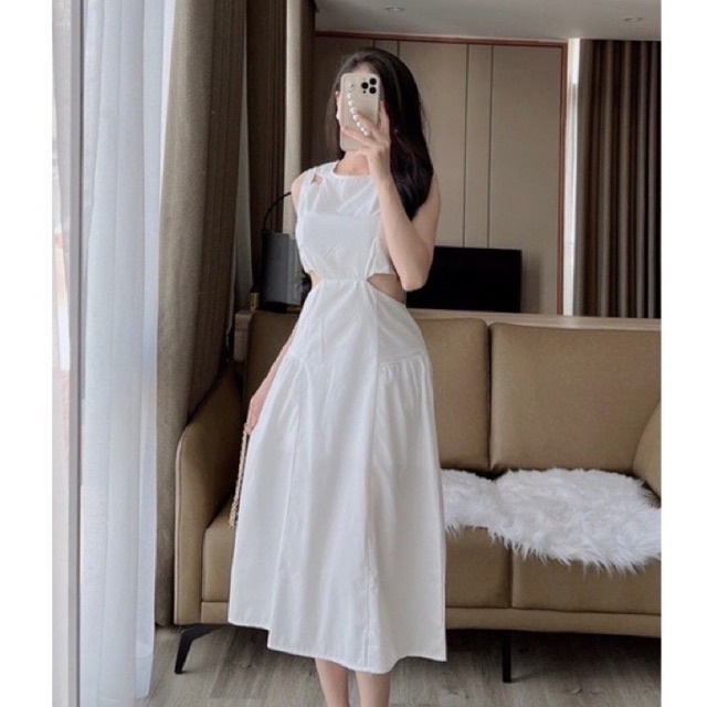 Váy đầm suông sát nách khoét vai cắt eo hot hit siêu đẹp yy mh lina hm vc pl