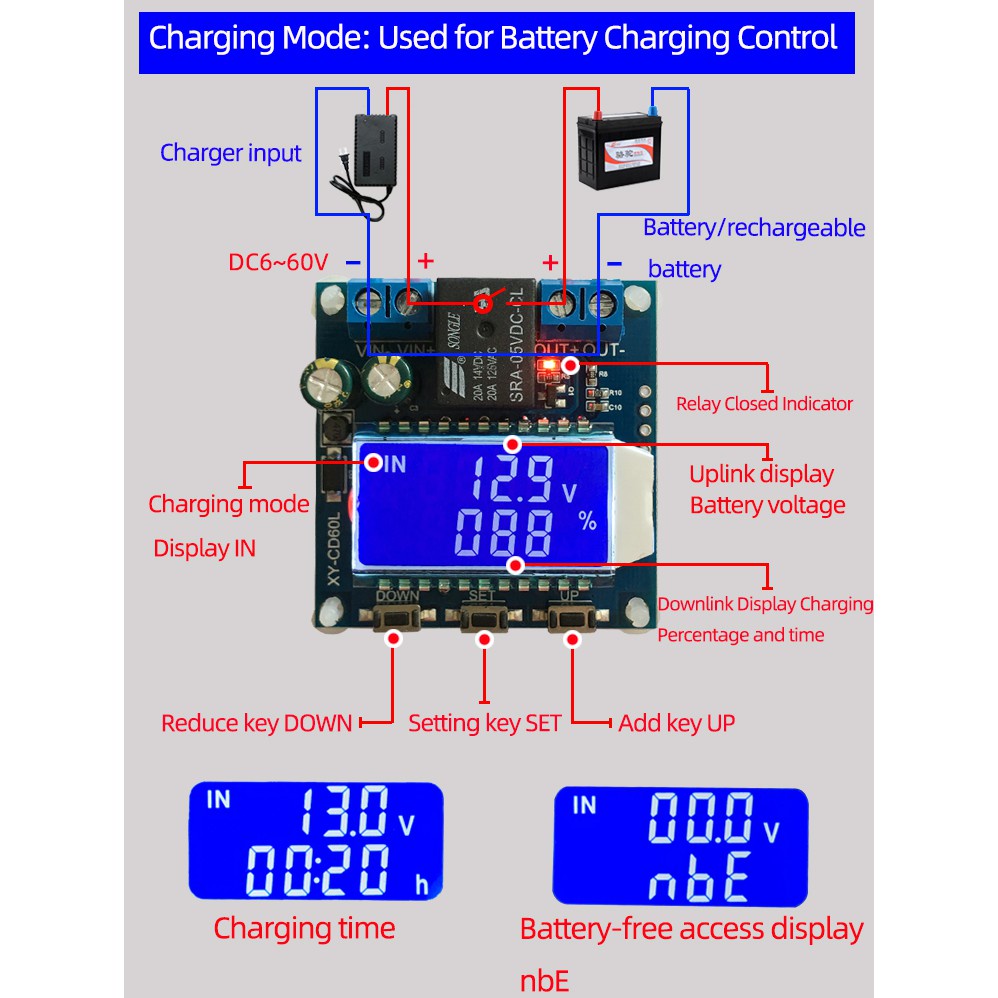Mô Đun Điều Khiển Sạc Pin Năng Lượng Mặt Trời Cd60L 12V 24V 48V