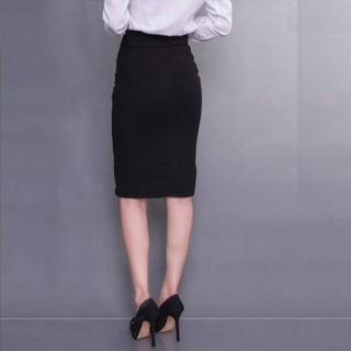 CHÂN VÁY CÔNG SỞ XẺ TÀ TRƯỚC LƯNG THUN ❤️FREESHIP❤️Chân váy xẻ tà trước thu hút mọi ánh nhìn.