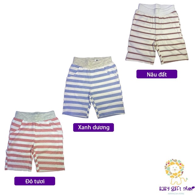 Quần short bé trai 27kids quần đùi trẻ em nam họa tiết kẻ, chất thun cotton mềm mát