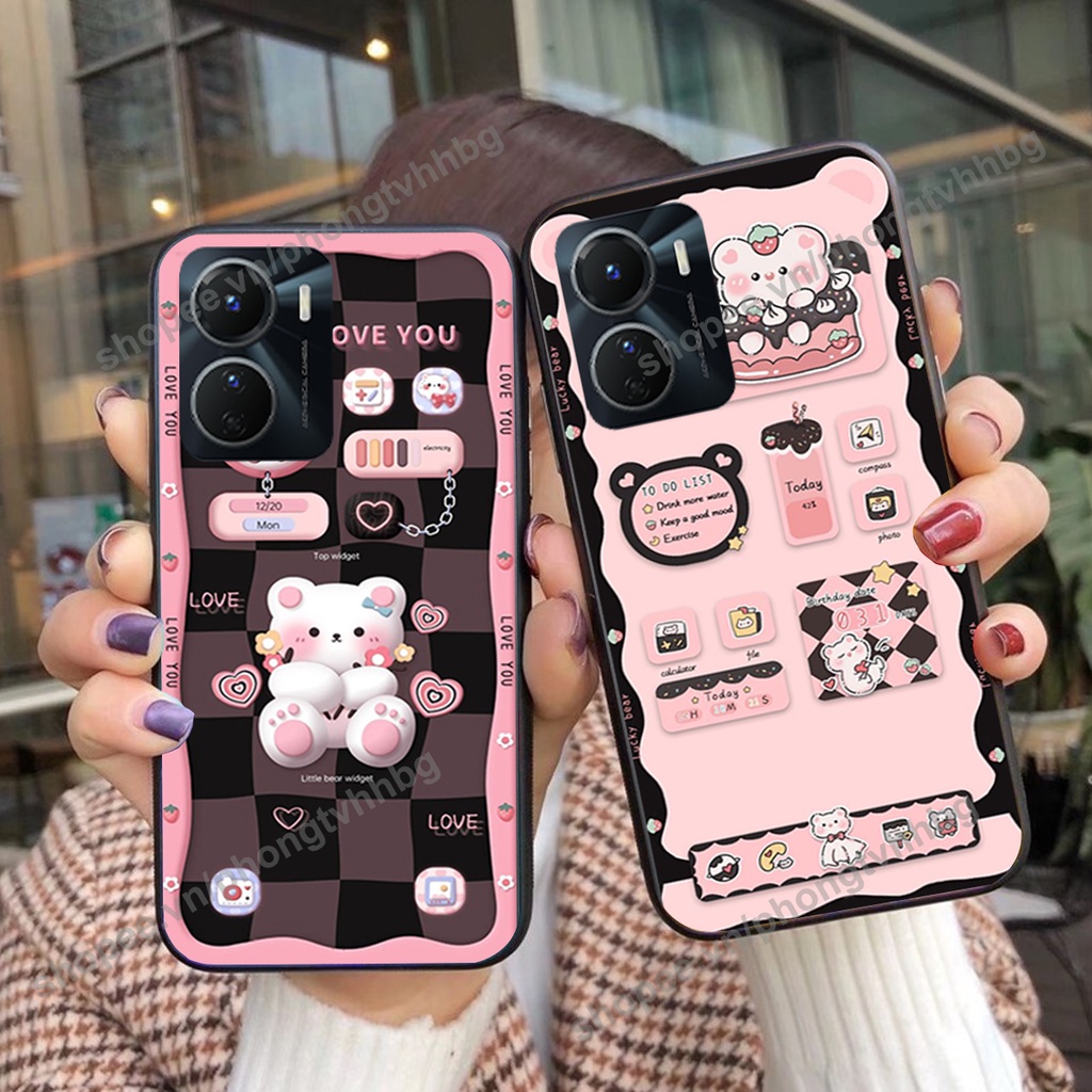 Ốp lưng Vivo Y16 4G - Vivo Y22S - Vivo T1 5G thỏ trắng đồng hồ cute siêu rẻ