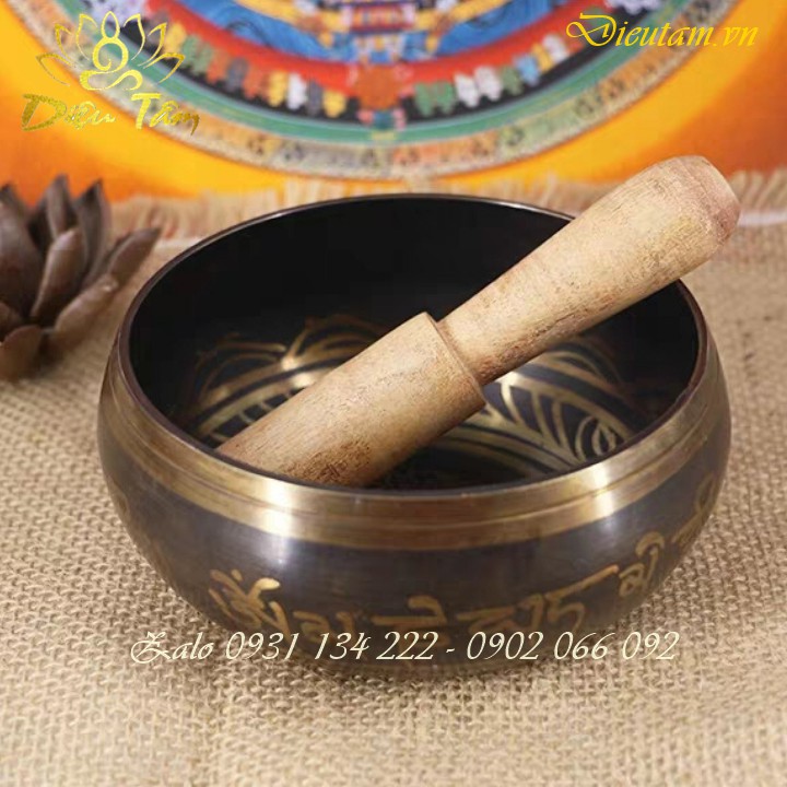 Chuông xoay Tây Tạng chế tác thủ công từ Nepal size 8,5cm