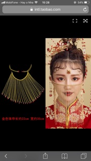 Mạng che mặt cổ trang màu vàng