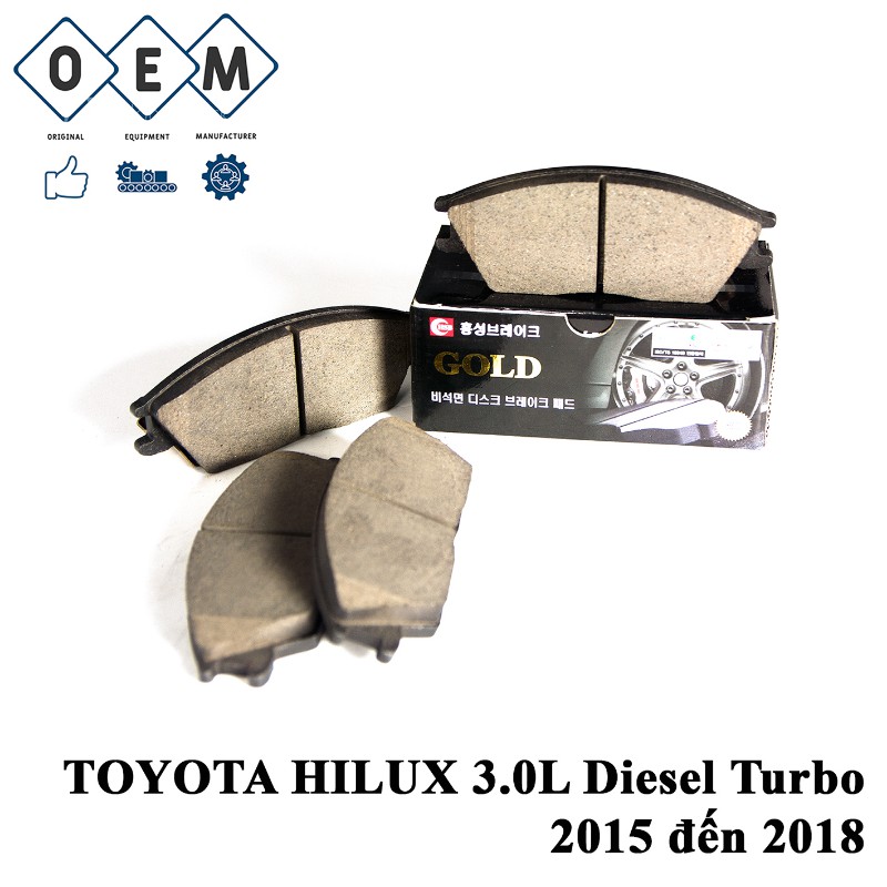Bố thắng má phanh trước TOYOTA HILUX 3.0L Diesel Turbo 2015 đến 2018