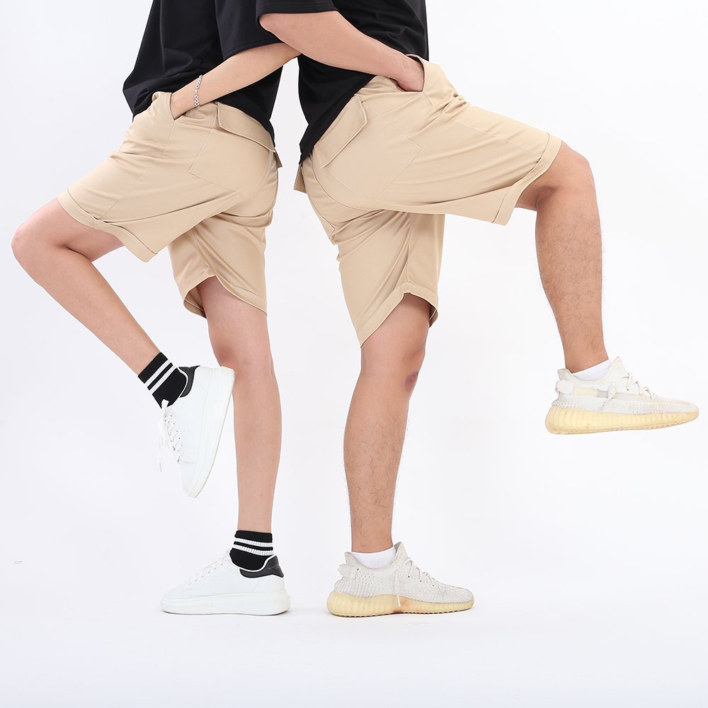 [Mã 1611FAGIAM15K0 giảm 15K đơn từ 99K] Quần short kaki pants unisex màu đen kem trơn ống suôn đùi Hàn Quốc 2020