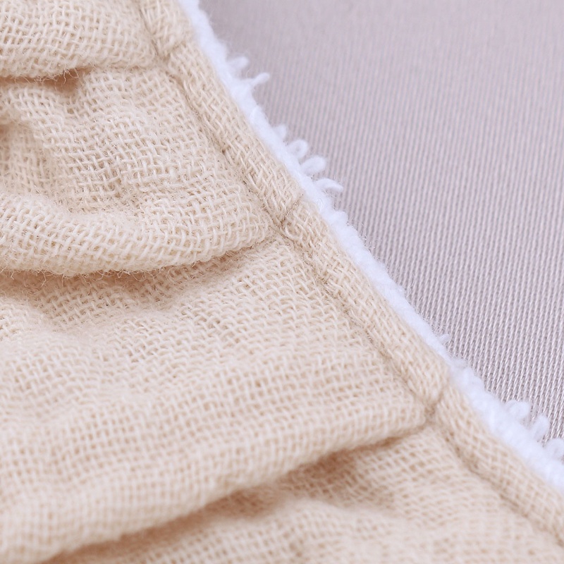 Yếm Ăn Cotton Mềm Mại Màu Trơn Thấm Hút Tốt Có Nút Điều Chỉnh Được Dành Cho Bé