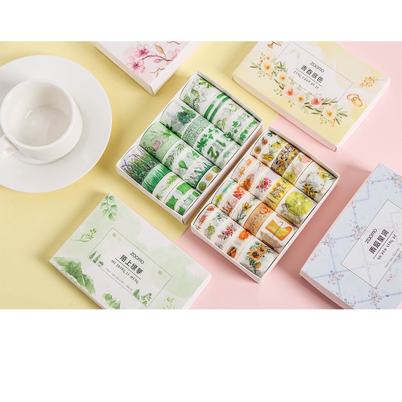 Washi tape set 20 cuộn WS08 - Băng keo dán trang trí sổ nhiều mẫu