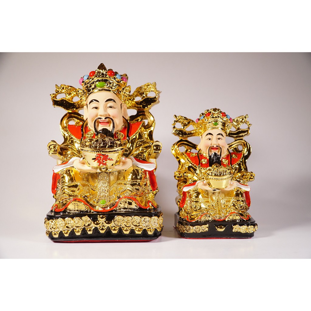 Tượng Thần Tiền Thần Tài xi mạ vàng chiêu tài cầu lộc đẹp rực rỡ - Nhiều cỡ | BigBuy360 - bigbuy360.vn