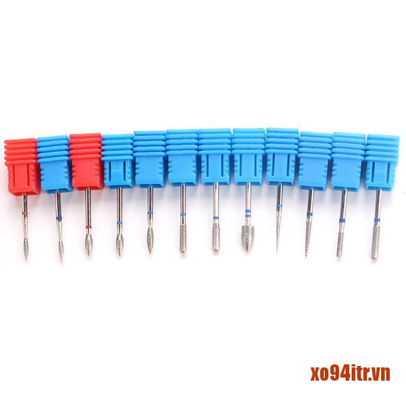 XOITR  12 Style Tungsten Carbide Nail Drill Bits Machine Nail Cutter Nail File Man