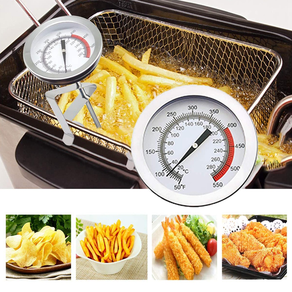 Nhiệt Kế Đo Nhiệt Độ Thịt Nướng Bbq Bằng Thép Không Gỉ Có Kẹp Tiện Dụng Cho Gia Đình / Gia Đình