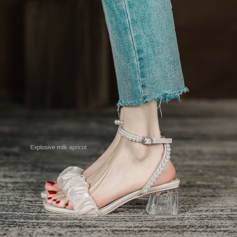 Xăng đan Cao Gót Trong Suốt Thời Trang Mùa Hè Dành Cho Nữ 2022