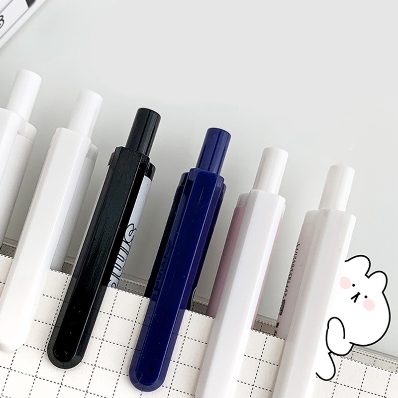 Set 6 Bút Bi Mực Đen 0.5mm Thiết Kế Đơn Giản