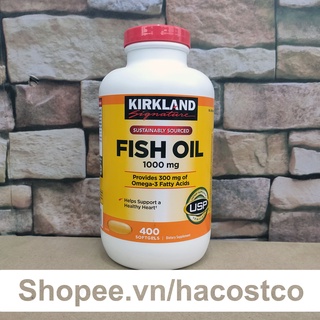 Tem Nhăn – Viên Uống Fish Oil Dầu Cá Kirkland 400 Viên của Mỹ