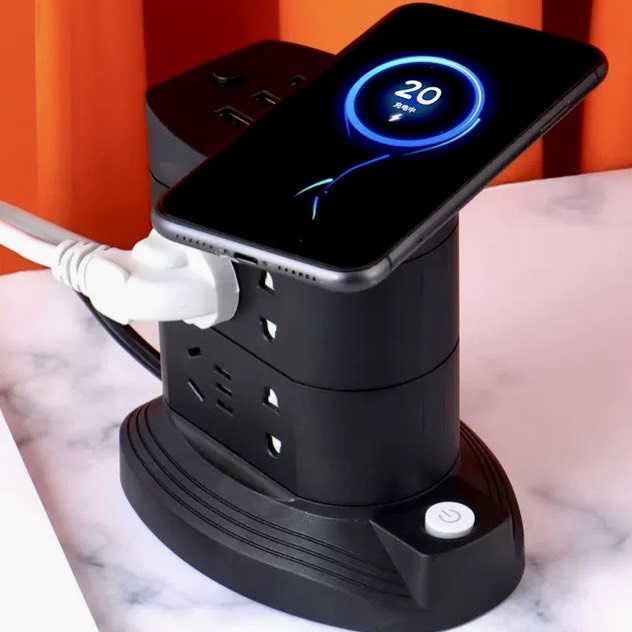 Ổ Điện Đa Năng Chống Giật An Toàn Tiện Lợi Kiêm Sạc Pin Không Dây Có Dây Cho Điện Thoại Máy Tính-THMODERN